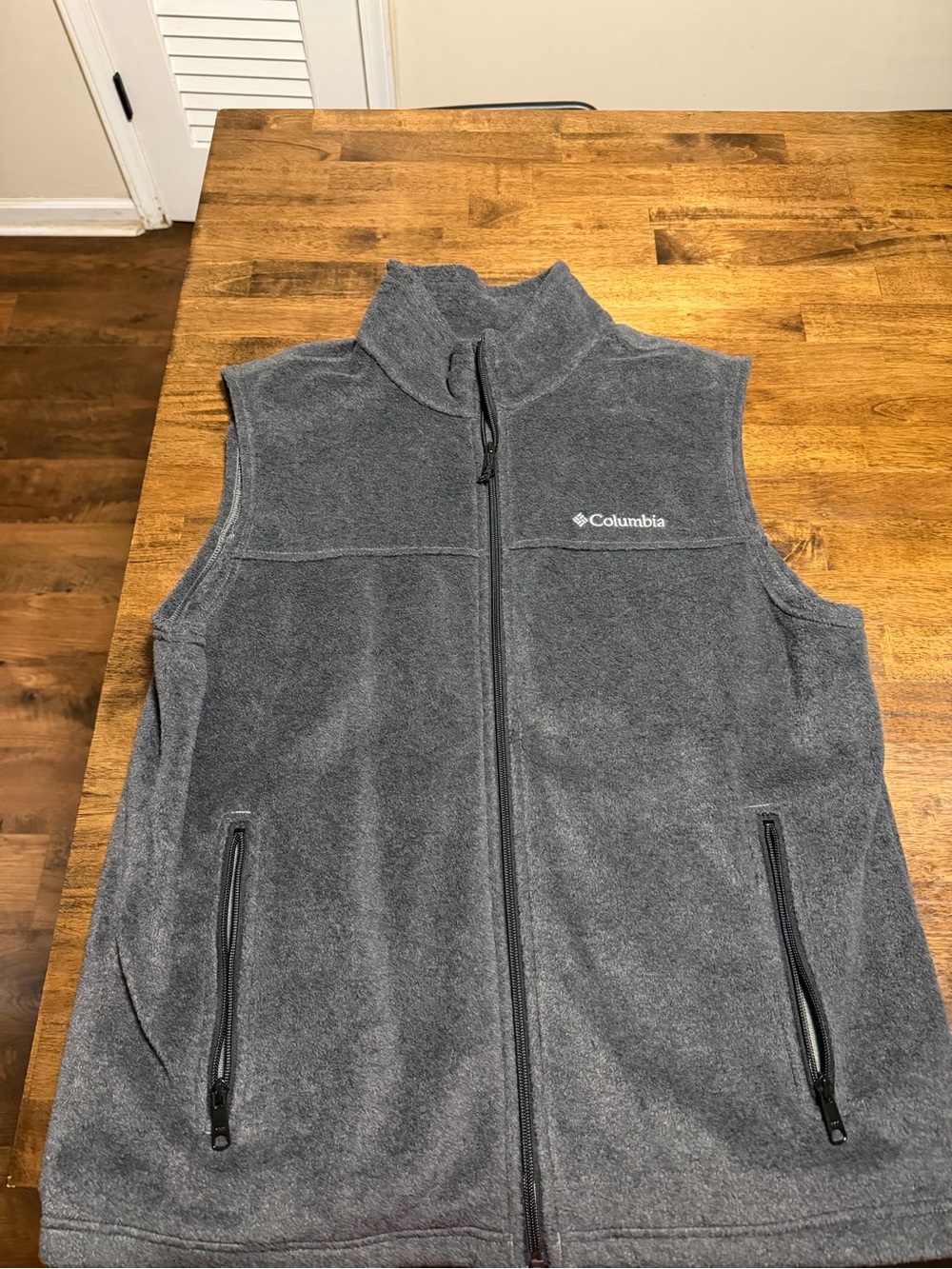 Columbia Men's Dark Gray Full-Zip Fleece Vest